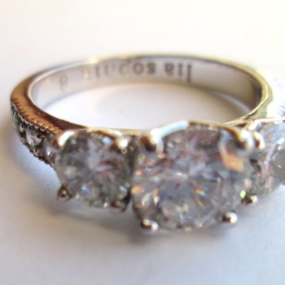 💍✨ Retired LIA SOPHIA BLANCA CZ Cubic Zirconia Sparkly Silver Tone Ring Size 8 - Picture 10 of 14